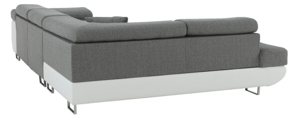 KONDELA Colţar, alb/gri, model stânga, AMARETO NEW