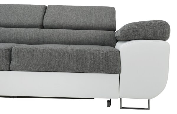 KONDELA Colţar, alb/gri, model stânga, AMARETO NEW
