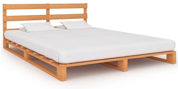 Cadru de pat din paleți, maro, 120 x 200 cm, lemn masiv de pin