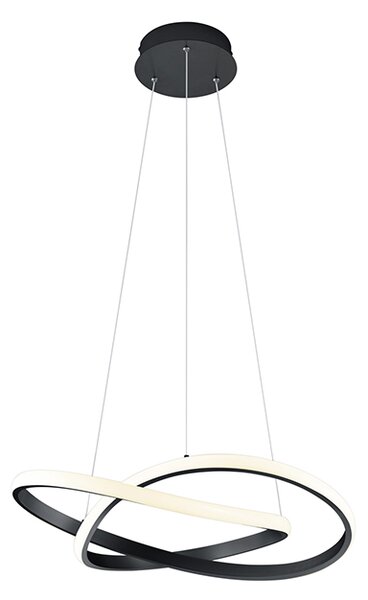 Lampă suspendată de design neagră, cu LED în 3 trepte, reglabilă - Koers