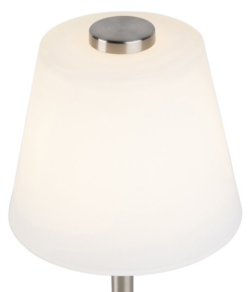 Lampă de masă de design din oțel cu dimmer inclus LED - Regno