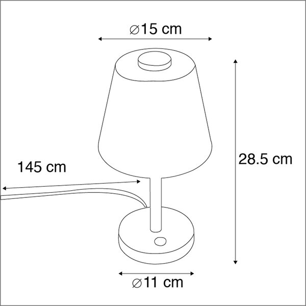 Lampă de masă de design din oțel cu dimmer inclus LED - Regno