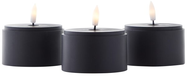 Brilliant - Set 3x lumânări LED BOUGIE LED/2xAA IP44 negru/fumuriu
