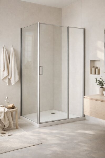 Cabina dus sticla securizata 6 mm, usa batanta, dimensiuni 80x100 cm 800X1000 MM