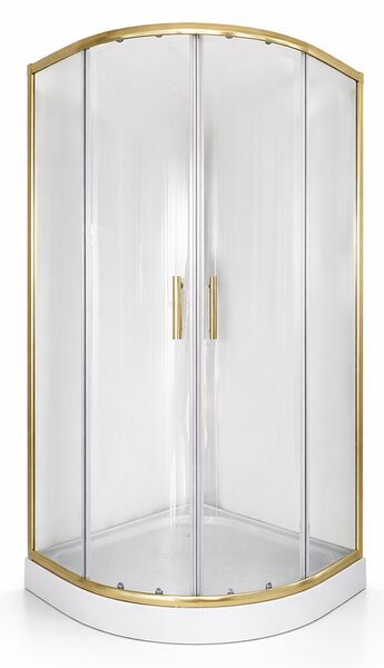Cabina dus rama aurie 90x90, sticla securizata 5mm. Cadita este inclusa in pret!