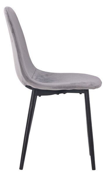 Scaun modern de dining din catifea gri DC-4469