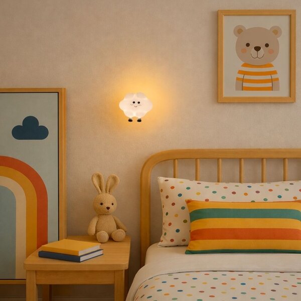 Rabalux 76045 - Lampă de veghe LED DREAMIES pentru copii, dimabilă, reîncărcabilă, cu control tactil, 2,7W/5V 200mAh, nor