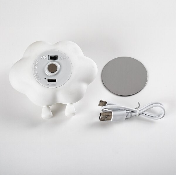 Rabalux 76045 - Lampă de veghe LED DREAMIES pentru copii, dimabilă, reîncărcabilă, cu control tactil, 2,7W/5V 200mAh, nor