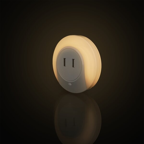 Aigostar - Lampă LED de veghe pentru priză cu USB LED/0,4W/230V