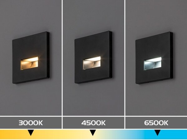 Rabalux 77195 - Aplica LED pentru scară LUNCA LED/1W/230V 3000/4500/6500K negru