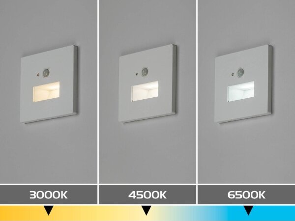 Rabalux 77198 LUNCA - Lampă LED pentru treaptă cu senzor de mișcare și senzor crepuscular, 1W/230V, 3000/4500/6500K, alb