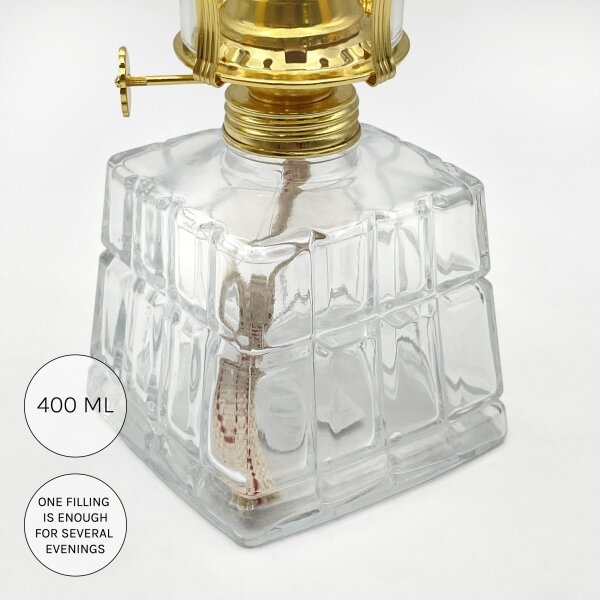 Brilagi - Lampă cu petrol MERLIN transparentă/aurie