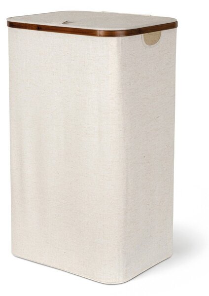 Coș de rufe crem din material textil Bamboo/Linen – Bigso