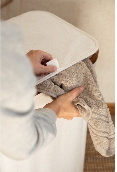 Coș de rufe crem din material textil Bamboo/Linen – Bigso