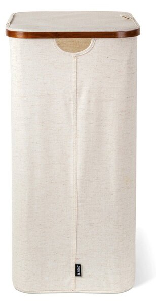 Coș de rufe crem din material textil Bamboo/Linen – Bigso
