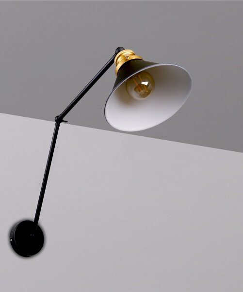Lampă de perete FUNDO 1xE27/40W/230V negru/auriu