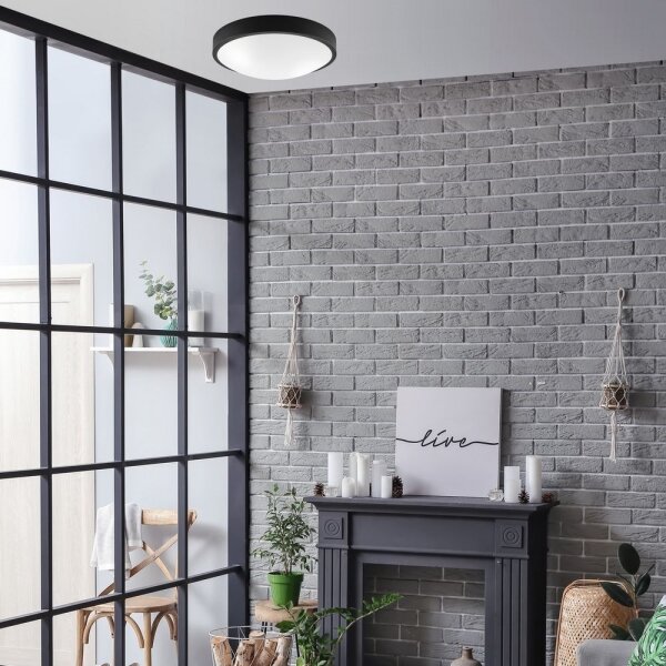 Plafonieră JONAS 2xE27/60W/230V d. 36 cm neagră