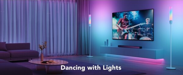 Lampadar LED dimabil Govee CYLINDER SMART RGBICWW 2200-6500K