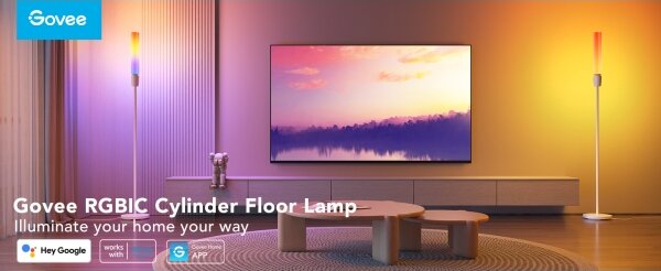 Lampadar LED dimabil Govee CYLINDER SMART RGBICWW 2200-6500K