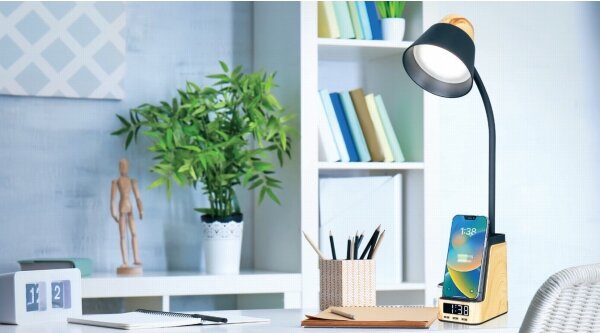 Immax 09000L - Lampă de birou LED+CCT, dimmabilă, cu încărcare wireless QI, IDEAL LED/8W/230V, bej