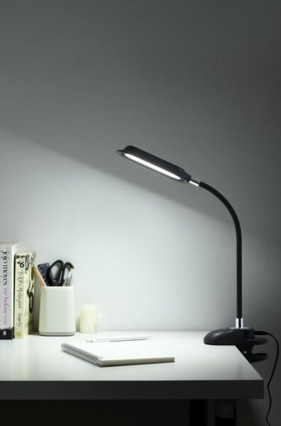 Immax 08998L - Lampă de birou LED+CCT, reglabilă, cu clemă CLIP, 7,5W/230V, neagră