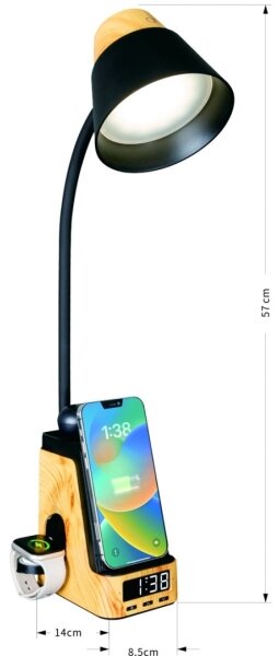 Immax 09000L - Lampă de birou LED+CCT, dimmabilă, cu încărcare wireless QI, IDEAL LED/8W/230V, bej