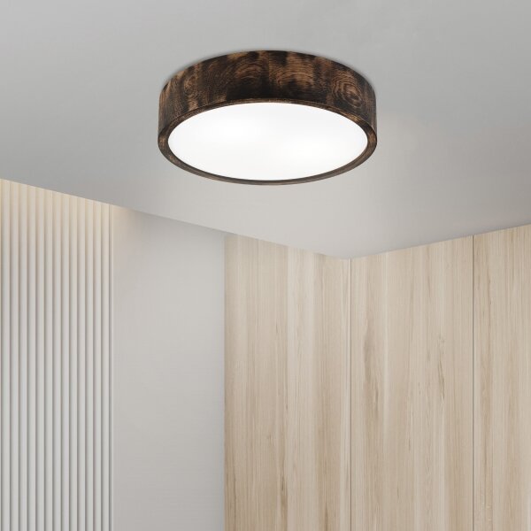 Brilagi - Plafonieră LED CARVALHO SMOKEY LED/36W/230V, finisaj stejar, diametru 37,5 cm