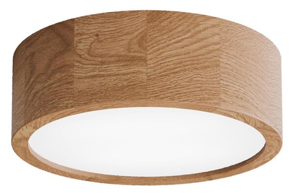 Plafonieră de baie CLEO cu senzor, 2 x E27 / 24 W / 230 V, diametru 27,5 cm, IP54, finisaj stejar