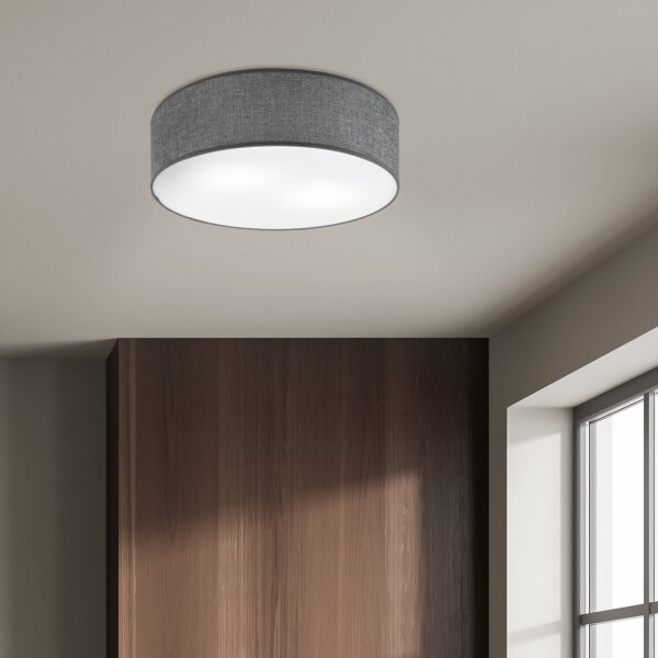 Plafonieră SIRJA 2xE27/15W/230V, diametru 45 cm, gri