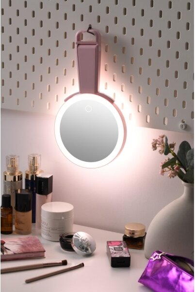 Immax 09102L - Oglindă cosmetică dimabilă LED CCT SWEET, 3W/5V, roz