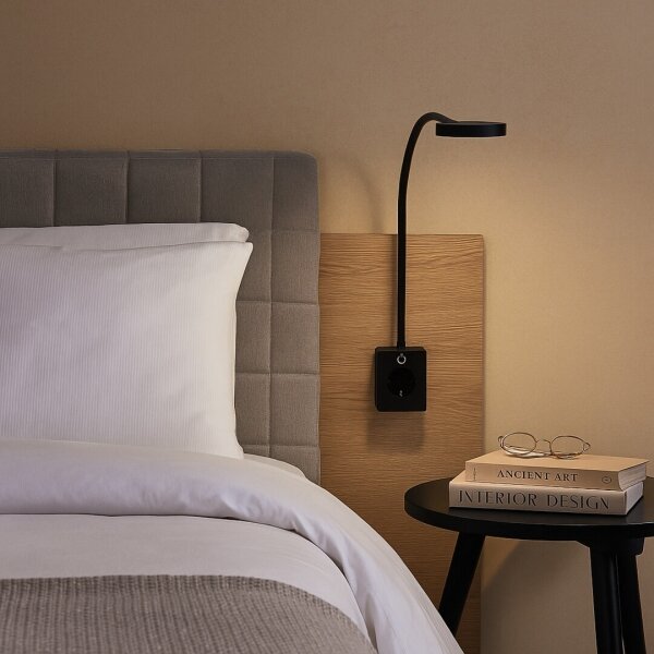 Rabalux 71283 - Lampă de perete LED dimabilă TIVRO E 4W/230V cu port USB pentru priză, negru