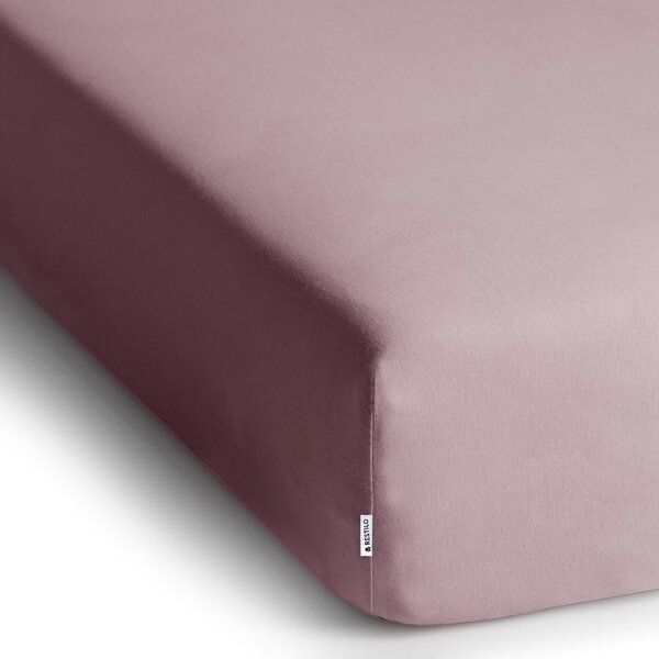 Cearceaf roz prăfuit din jerseu cu elastic 90x200 cm Amber – Restilo