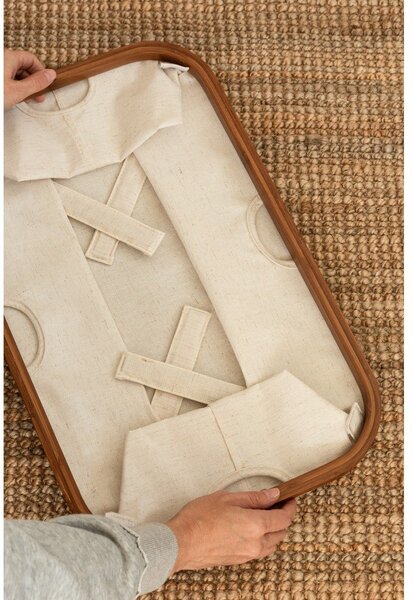 Coș de rufe crem din material textil pliabil Bamboo/Linen – Bigso