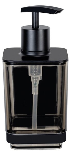 Dozator de săpun lichid negru autoadeziv din plastic 340 ml Quadro – Wenko