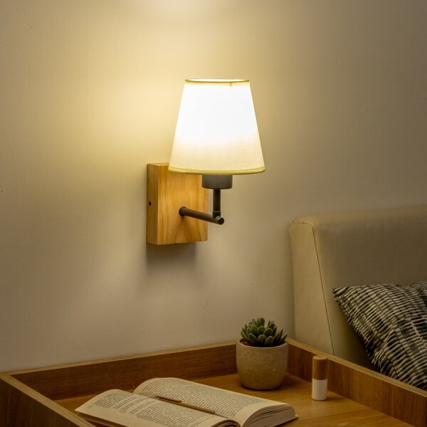 Lampă de perete Brilagi NUBILA WOOD 1xE27/25W/230V stejar/crem
