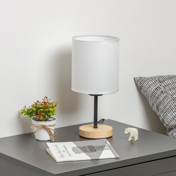 Lampă de masă Brilagi NUBILA WOOD 1xE27/25W/230V stejar/alb
