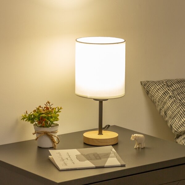 Lampă de masă Brilagi NUBILA WOOD 1xE27/25W/230V stejar/alb