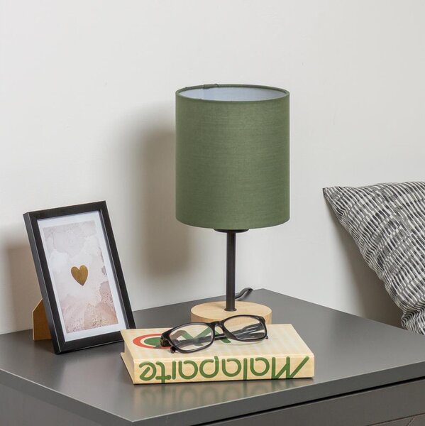 Lampă de masă Brilagi NUBILA WOOD 1xE27/25W/230V stejar/verde