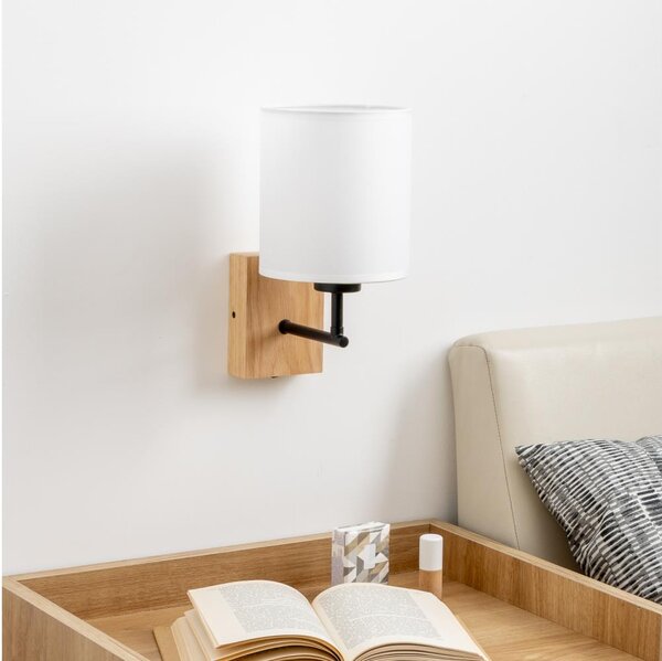 Lampă de perete Brilagi NUBILA WOOD 1xE27/25W/230V stejar/alb