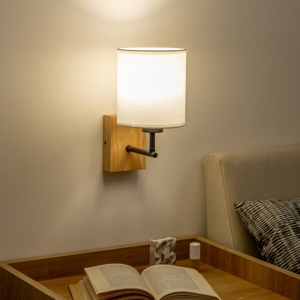 Lampă de perete Brilagi NUBILA WOOD 1xE27/25W/230V stejar/alb