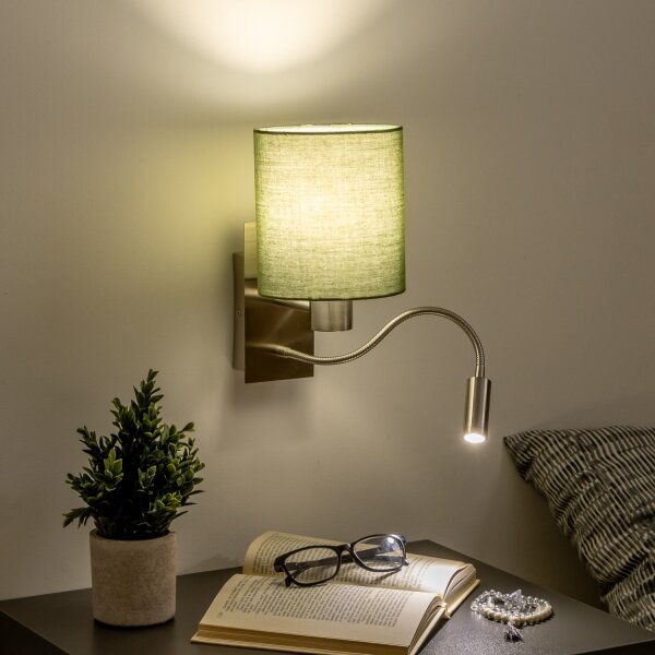 Lampă LED de perete Brilagi NUBILA 1xE27/25W/230V + LED/3W crom mat/verde