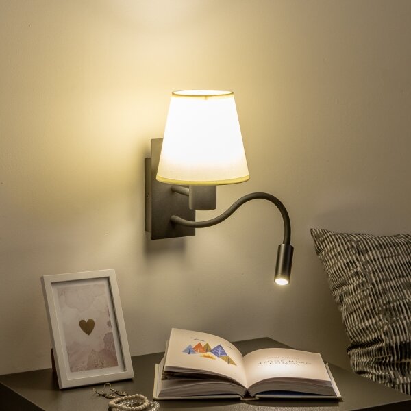 Lampă LED de perete Brilagi NUBILA 1xE27/25W/230V + LED/3W negru/crem