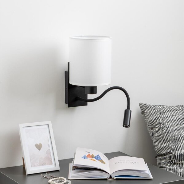Lampă LED de perete Brilagi NUBILA 1xE27/25W/230V + LED/3W negru/alb