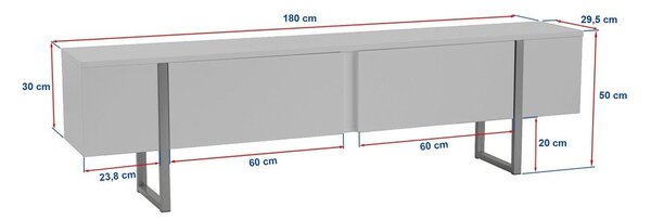 Comodă TV în culoare naturală cu aspect de lemn de pin 180x50x29,5 cm Serenity – Kalune Design