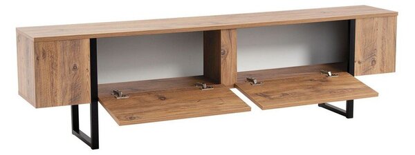 Comodă TV în culoare naturală cu aspect de lemn de pin 180x50x29,5 cm Serenity – Kalune Design