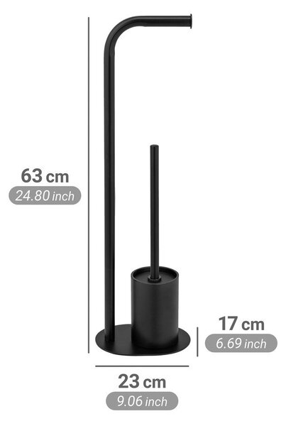 Suport pentru hârtie igienică negru din oțel Levante – Wenko