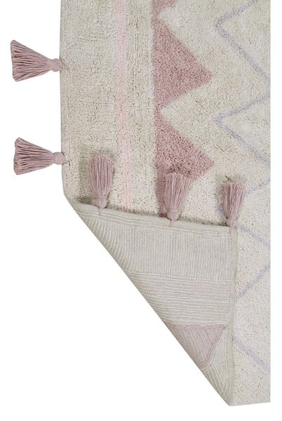 Covor pentru copii roz/crem lavabil/țesut manual din bumbac 120x160 cm Azteca Vintage Nude – Lorena Canals