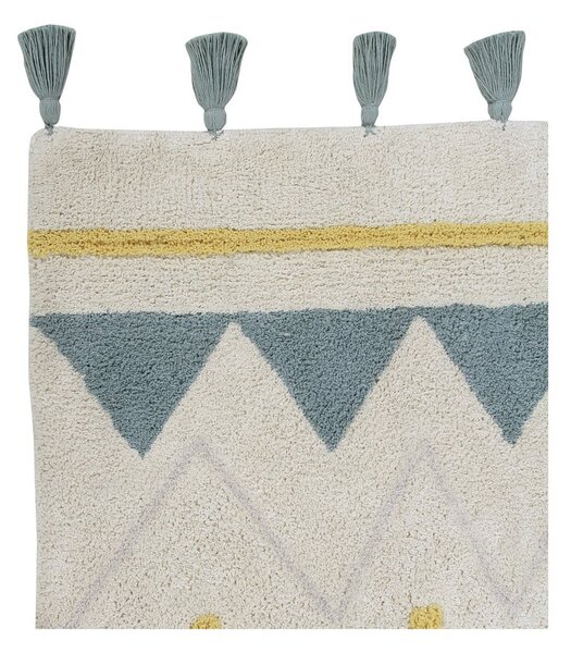 Covor pentru copii crem lavabil/țesut manual din bumbac 120x160 cm Azteca Vintage Blue – Lorena Canals