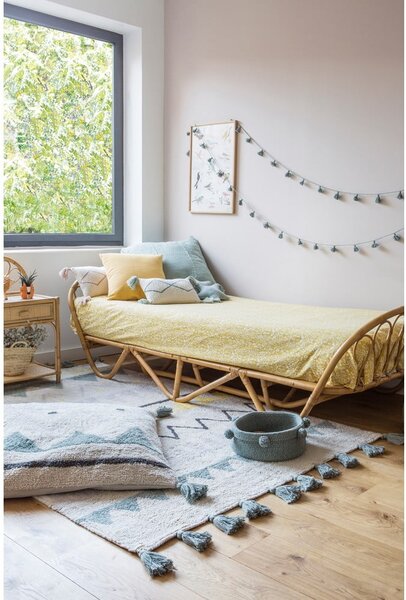 Covor pentru copii crem lavabil/țesut manual din bumbac 120x160 cm Azteca Vintage Blue – Lorena Canals