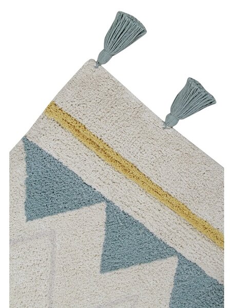 Covor pentru copii crem lavabil/țesut manual din bumbac 120x160 cm Azteca Vintage Blue – Lorena Canals